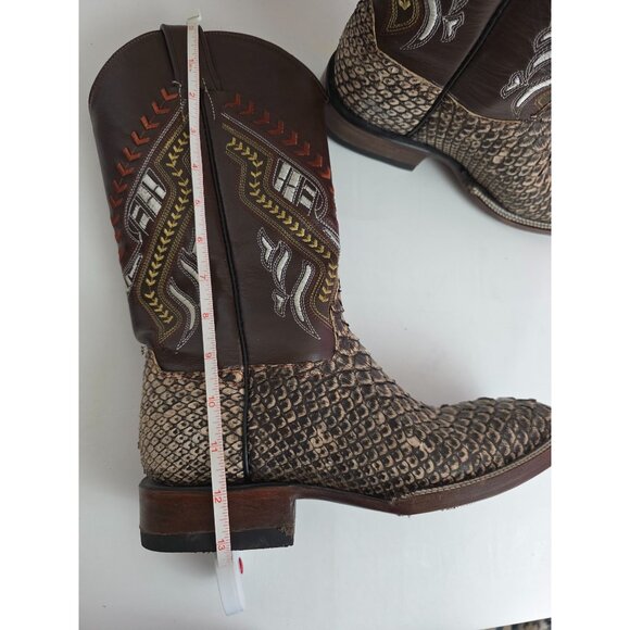 New Mens Python Snake Skin Custom Handmade Cowboy Boots Size 10.5-11 Western - Picture 13 of 13